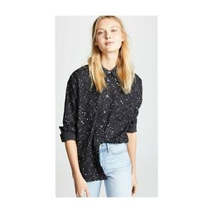 Madewell Star Print Oversized Ex Boyfriend Shirt XS